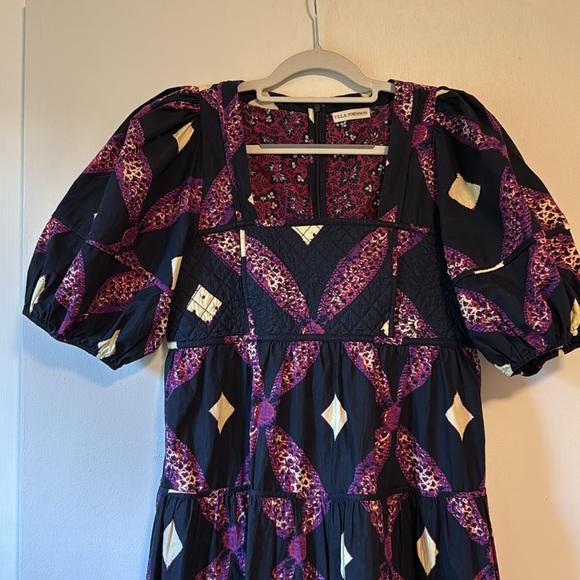 Ulla Johnson Nora Tiered Quilted Printed Cotton-poplin Dress, Sz 8 - Picture 7 of 11